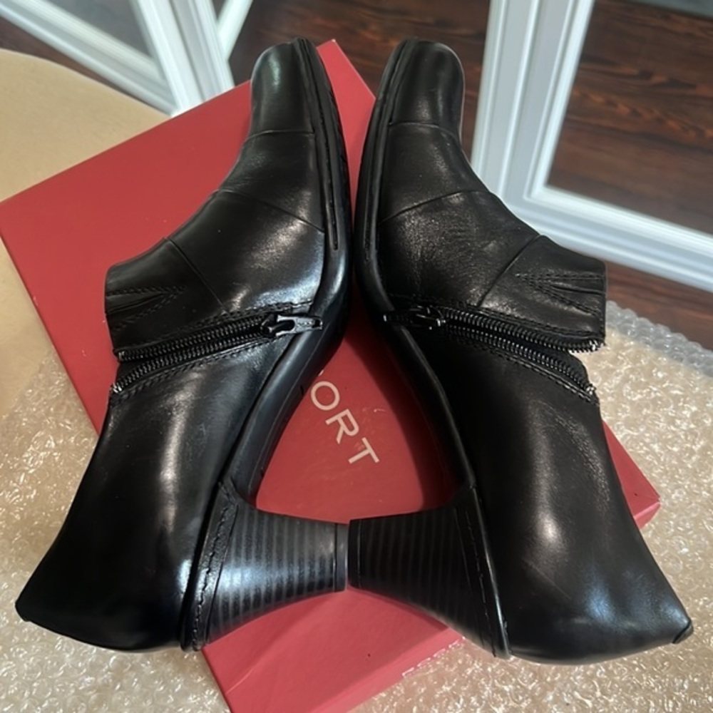 ROCKPORT COBB HILL COLLECTION WOMENS MELISSA BLACK LEATHER SHOES SIZE 10 Medium - Picture 6 of 12